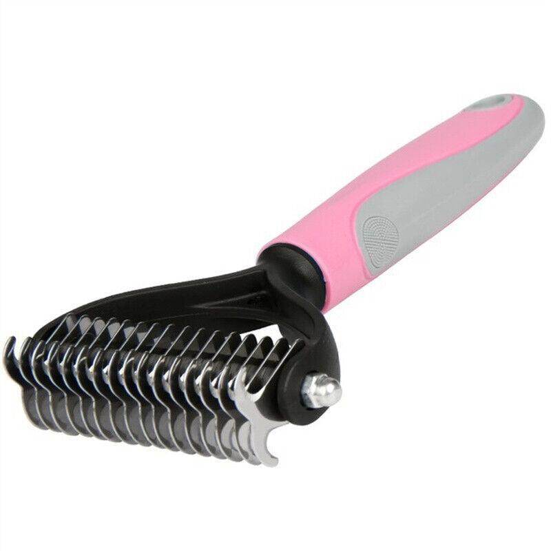 Grooming Brush For Pet Dog Cat Deshedding Tool Rake Comb Fur Remover Reduce 2-Side Dematting Tool For Dogs Cats Pets Grooming Brush Double Sided Shedding And Dematting Undercoat Rake Hair Removal Comb - Kimora
