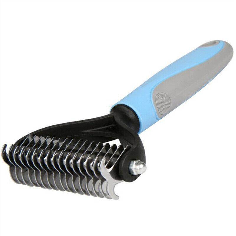 Grooming Brush For Pet Dog Cat Deshedding Tool Rake Comb Fur Remover Reduce 2-Side Dematting Tool For Dogs Cats Pets Grooming Brush Double Sided Shedding And Dematting Undercoat Rake Hair Removal Comb - Kimora