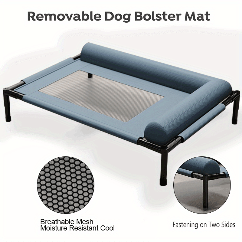 Cooling Raised Dog Bed with Pillow Support - Kimora