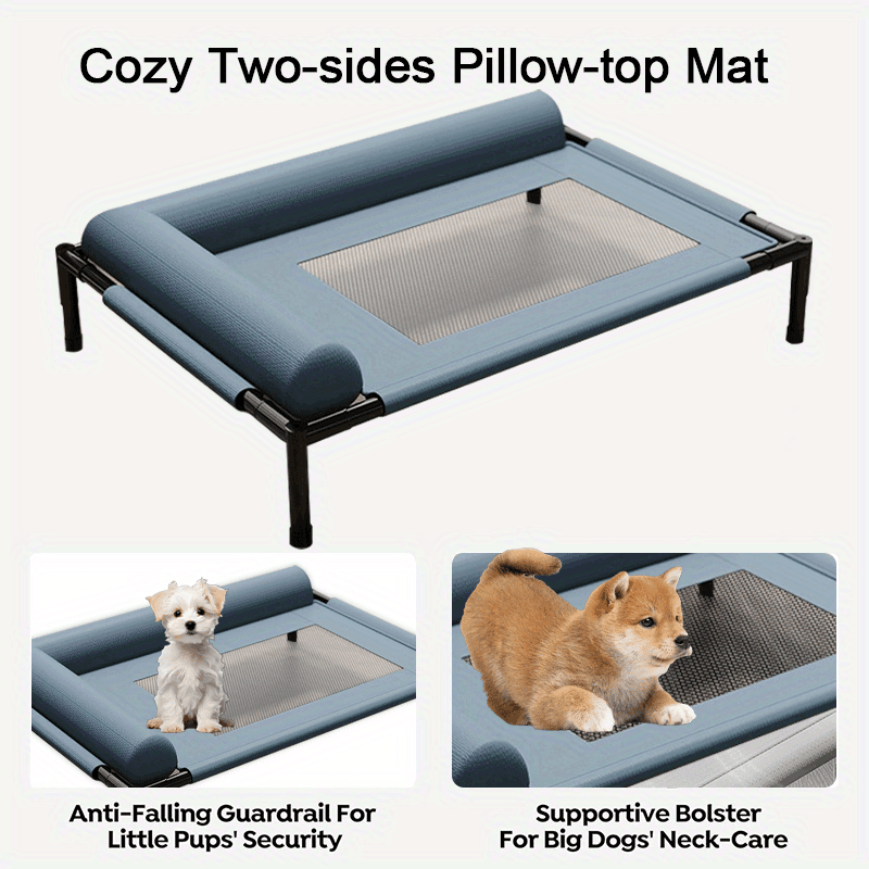 Cooling Raised Dog Bed with Pillow Support - Kimora