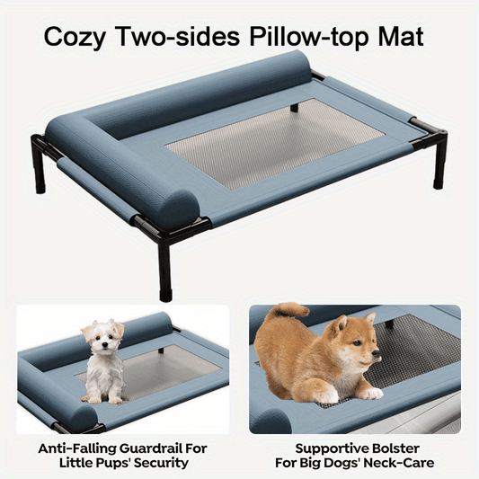 Cooling Raised Dog Bed with Pillow Support - Kimora